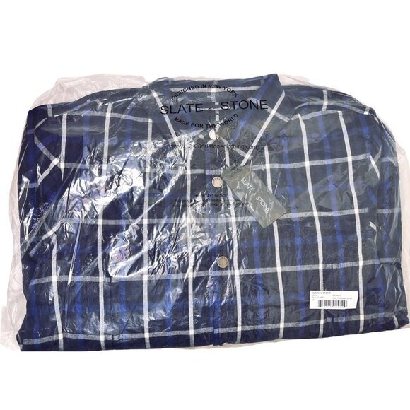 Slate & Stone Mens Blue Plaid Quilted Lightweight Snap Shirt Jacket Sz M New - Picture 4 of 9